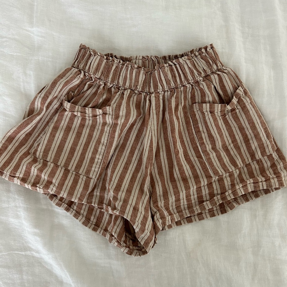 Rylee + Cru High Waist Striped Shorts